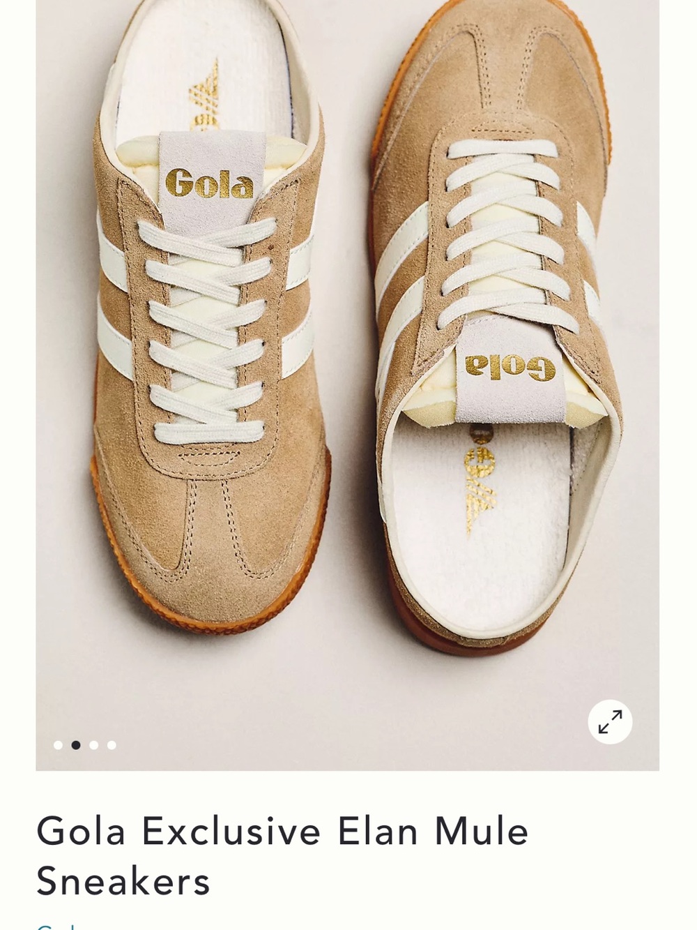 Gola Elan Mule Sneakers in Beige and White